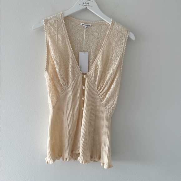 REFORMATION NWT Ambrosia Pointelle Sweater Top L - Picture 2 of 7